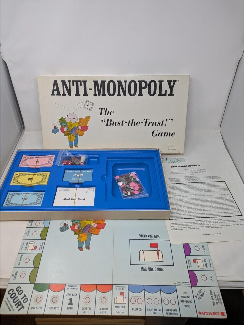 1973 Anti-Monopoly Board Game Complete Ralph Anspach Economic Strategy Game